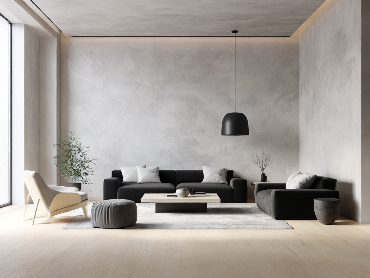 Modern interieur met perfecte wandafwerking door NLCO schilders